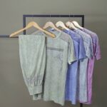 1202 - ست تی شرت و شلوارک سایز بزرگ نگینی مدل گیپور بسته 4 عددی ( عمده )