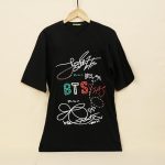 6202 - تیشرت لانگ سنگ دوزی طرح BTS بسته 10 عددی (عمده)