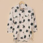 1078 - شومیز کیمونو دوجیب لینن چاپی بسته 10 عددی ( عمده )