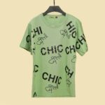 4958 - تیشرت طرح CHIC نگین دار رنگی بسته 6 عددی ( عمده )
