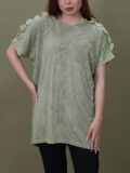 1262 - تیشرت سایز بزرگ سرشانه خرجکار مرواریدی بسته 4 عددی ( عمده ) - تصویر 4