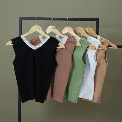 6602 - تاپ بندی یقه گیپور مدل گاتا بسته 6 عددی ( عمده )