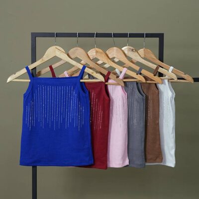 6484- تاپ بندی نگینی مدل بانگا بسته 6 عددی ( عمده )