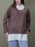 1355 - شومیز ضخیم یقه سفید مدل بلازا بسته 5 عددی ( عمده ) - Image 2