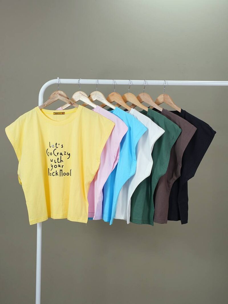 6531 - تیشرت آستین گره ای مدل ROCK MOOD بسته 7 عددی ( عمده )