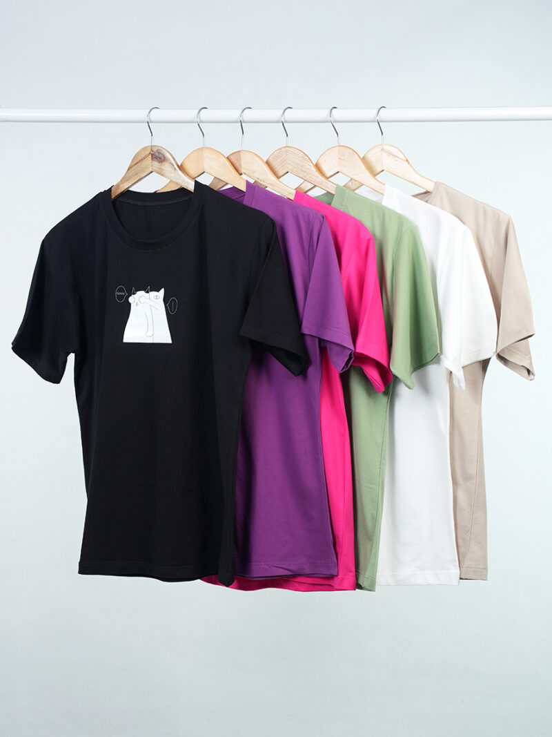 6709 - تیشرت گربه ها بسته 6 عددی ( عمده )