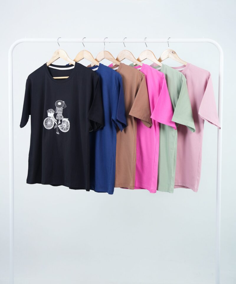6716 - تیشرت دختر دوچرخه سوار بسته 12 عددی ( عمده )